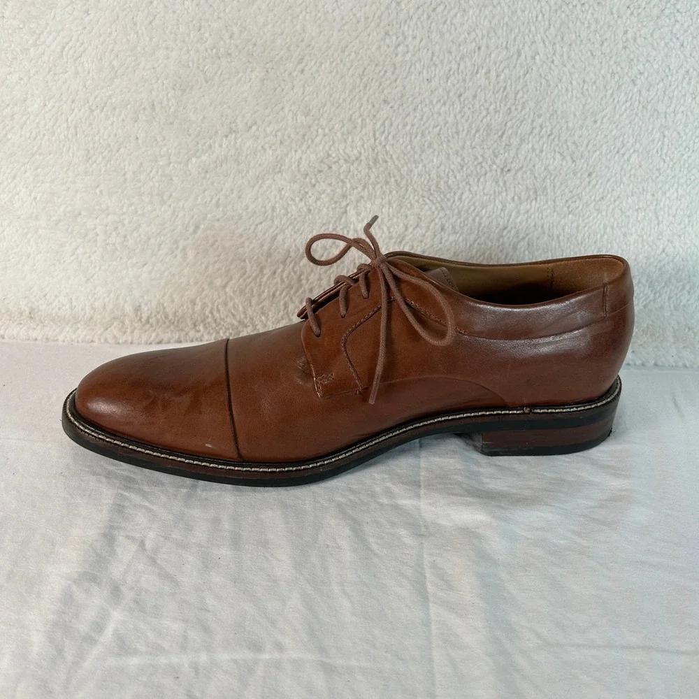 Cole Haan Mens C20153 Brown Leather Cap Toe Derby Dress Shoes Size 8 M